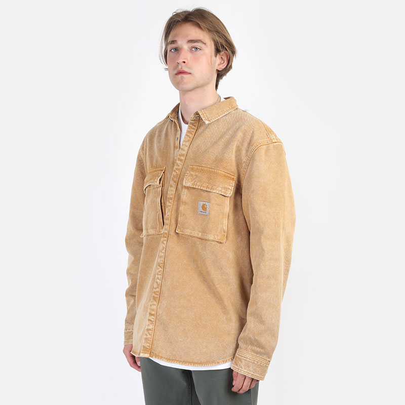 мужская бежевая куртка Carhartt WIP Monterey Shirt Jac I030291-nomad - цена, описание, фото 4